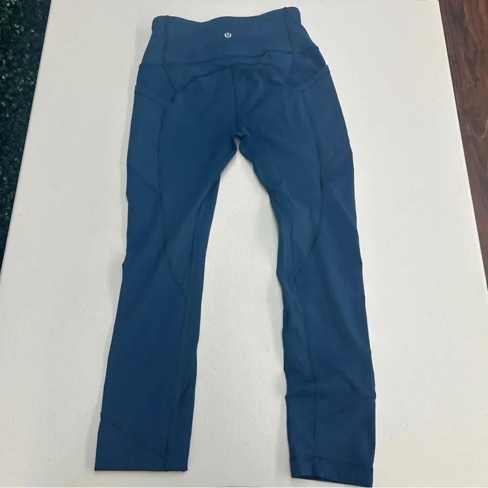 Lululemon Blue leggings with pockets size 4